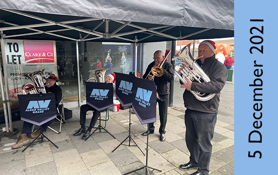 The first of many Christmas Carols being played in Farnborough